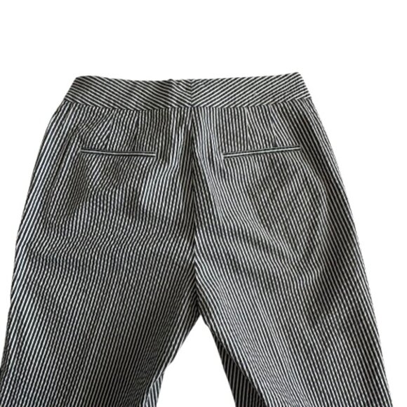 Ann Taylor Women's 4 White & Blue Strips Kate Fit Modern Boot Cut Cotton Pants - Picture 8 of 15